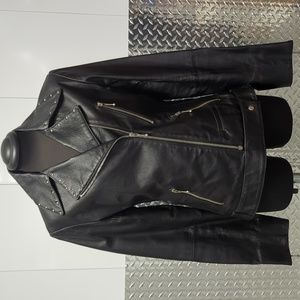 Jamonell vintage black genuine leather biker jacket